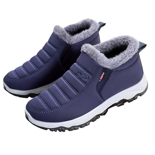 Botas de nieve cálidas y cómodas de color sólido de moda de invierno para hombre # L