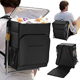 Insulated Backpack Cooler with Foldable Seat - 40 Cans, 24 Hour Cooling, Breathable Straps, Lightweight Leak Proof Liner, Portable Cooler Backpack Bag for Men Women Beach Travel Camping Picnic Hiking