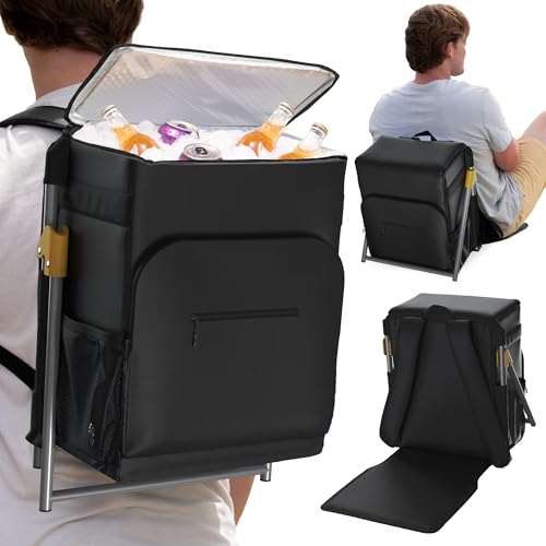 Insulated Backpack Cooler with Foldable Seat