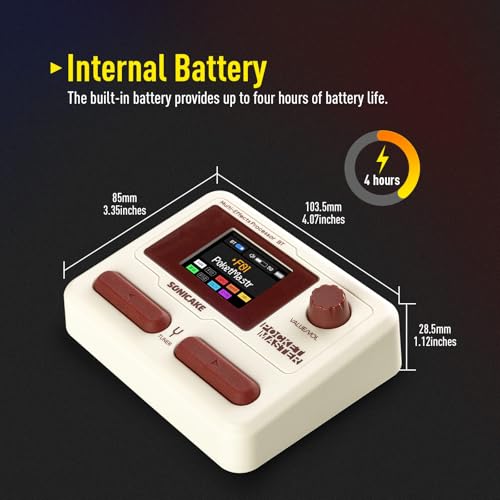Image of SONICAKE QME-10WH Pocket Master-Multi Effects Guitar Pedal with 9 Effects Modules 100 Drum Rhythms and Looper 100 Presets 20 Amp /Cab Electric Guitar Effects Processor OTG USB Audio Interface BT