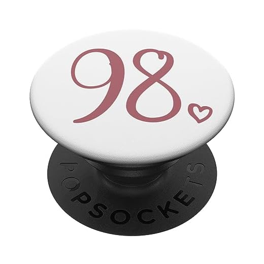 Número 98, Noventa y Ocho Para Mujeres 98 Años 98 Cumpleaños PopSockets PopGrip Intercambiable