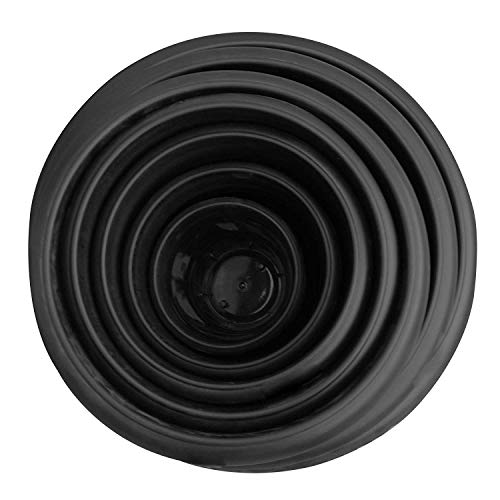 TrustBasket UV Treated Plastic Round Pot (6 Inches) -Black Color - Set of 6 | Heavy Duty Highly Durable Plant containerGamla for Indoor Home Decor & Outdoor Balcony Garden