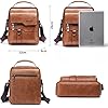 Hjkiopc Sacoche Bandoulière Cuir Sacoche Homme Sacs à Bandoulière Vintage Shoulder Bag Business Cartable Besace pour Portable pour Voyage, Randonnée et Travailler (Brun-1) #1