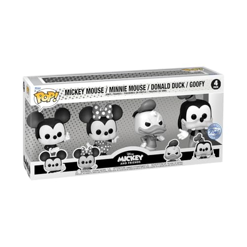 Disney Classic Mickey & Friends Monochrome 4 Pack Figure Funko POP!