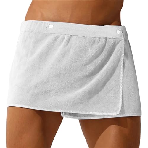 Men Shorts Bathrobe Sleep Bottoms Microfiber Pajamas Nightwear Short Towel Pants Side Split Bathrobe Culottes Soft