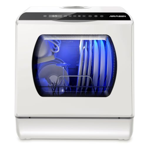 AIRMSEN 5-Program Portable Countertop Dishwasher