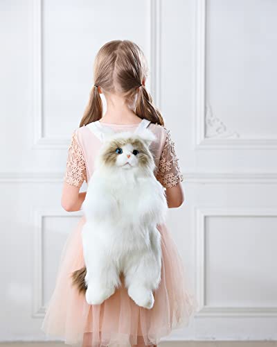 20" Cute Plush Animal Cat Backpack Multiple Fashion Shoulder Bags Crossbody Gifts With Adjustable Straps for Women Girl Boy Kid (Muppet Cat Backpack)3