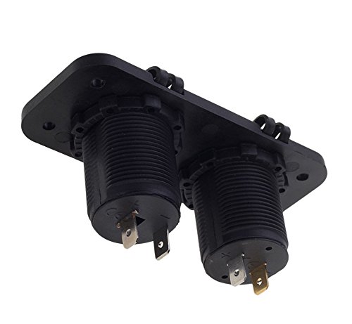 Carviya Motorcycle Car 12V Auto Truck Vehicle Cigarette Lighter Power Socket Splitter Charger Plate Panel Mount With Dual Usb Plug Adapter #TOP1