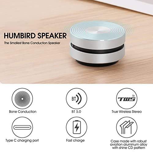 Docooler Speaker Bone Conduction Portable Speaker,Built-in Microphone,FM Radio, 1pc-Silver, Silver 1pc - Image 3