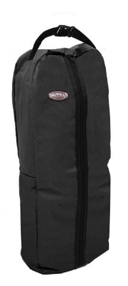 Showman Black Durable Nylon Halter Bridle Rein Handle Front Zipper Carry Bag