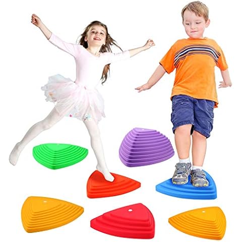 Gentle Monster Stepping Stones for Kids, Set of 6 Pcs for Balance with Non-Slip Bottom - Exercise Coordination and Stability, Perfect Indoor and Outdoor Play Equipment for Kids, Unique Birthday Gift Cover