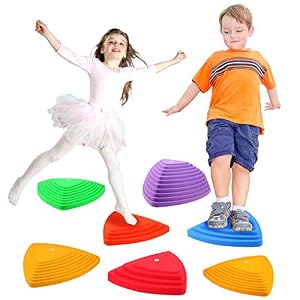 Gentle Monster Stepping Stones for Kids, Set of 6 PCS for Balance with Non-Slip Bottom – Exercise Coordination and Stability (6 PCS)