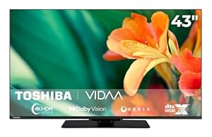 Toshiba Fernseher 43 Zoll Smart TV VIDAA 4K UHD Fernseher Dolby Vision HDR Smart TV mit Triple-Tuner und Bluetooth, LED TV 43UV3463DA