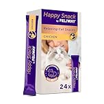 Happy Snack by FELIWAY Delicious Calming Creamy Cat Treats, 24 snack sticks - Helps cats feel calmer and promotes bonding