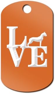 Love Dogo Argentino Engraved Keychain/GI Tag Mister Petlife Park Orange