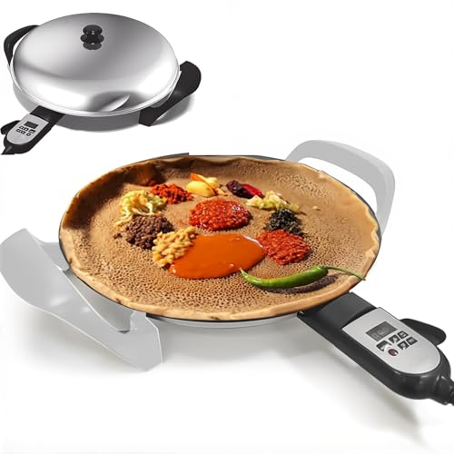 Piastra Elettrica 40cm/46cm Macchina per Injera con Crepiera Antiaderente e