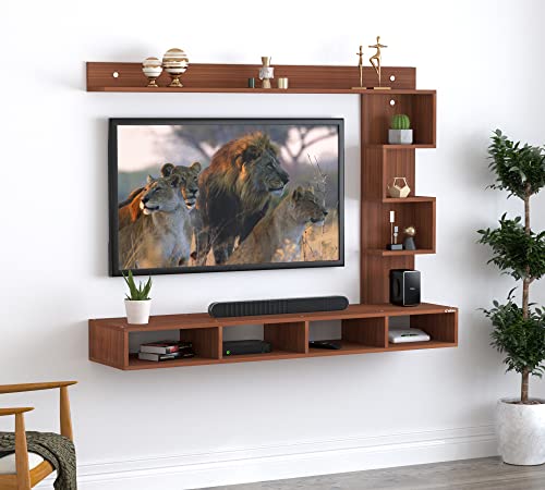 Anikaa Larisa Engineered Wood Wall Mount TV Unit/TV Stand/TV Cabinet/TV Entertainment Unit/Set Top Box Stand (Ideal for 43 Inch) (D.I.Y) (Walnut)