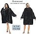 Kipswiza Blanket Hoodie - Wearable Blankets Oversized Soft Cozy Flannel Sweatshirt Blanket with Sleeves and Giant Pockets for Adult Women Men Family Friends Black