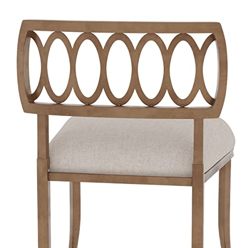 Hillsdale, Canal Street Metal Vanity Stool With Interlocking Oval Back Design For Makeup Room Or Bathroom, Golden Bronze #TOP6