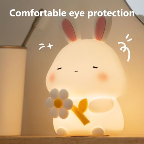 Lampe de lapin LED avec luminosité réglable pour table de chevet