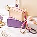 Travistar Silicone Travel Makeup Bag - Small Make Up Pouch Portable Cosmetic Bag Travel Makeup Organizer Bag Waterproof Toiletry Bag Womens Brush Holder Bag with Zipper Closure Small Size Purple