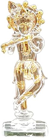 ESPLANADE Krishna Kishan Murti Idol Statue Sculpture (5.25") | Crystal Glass