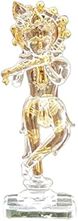ESPLANADE Krishna Kishan Murti Idol Statue Sculpture (5.25") | Crystal Glass