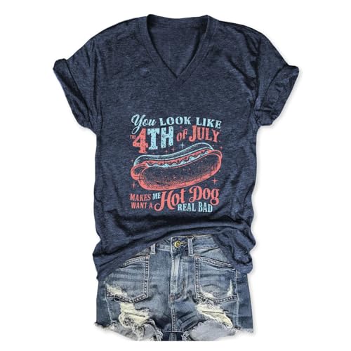 Pifnxtamy 4th of July Shirts Women You Look Like 4th of July Graphic Tees Patriotic T Shirts Memorial Day Tops Navy