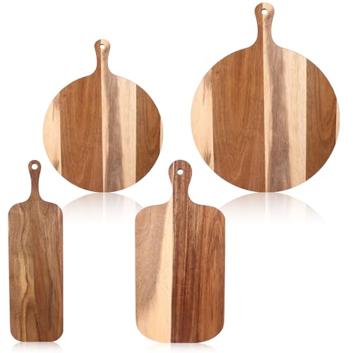 Juego de 4 tablas de cortar de madera con mango