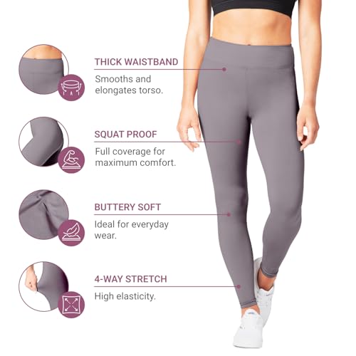 image for SATINA Women's Peach Skin Leggings - High Waisted Leggings for Plus Si