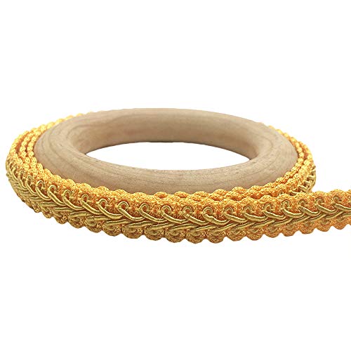 12 mm de largeur : 10/25/50 m de ruban à trombones tressés pour brocart - Bordure décorative (doré, 10 m) Cover