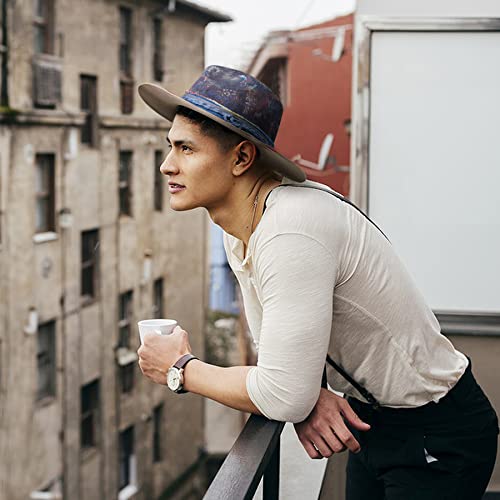 Vintage Wide Brim Distressed Beach Hat Fedoras Hat Classic Rancher For Men Women Wide Brim Roll With Lightning Logo #TOP6