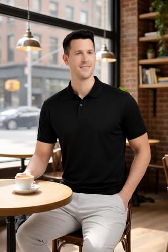 Image of Men's Plain Polo Neck T-Shirt | Comfortable | Stylish Casual & Smart Wear | Half Sleeve | Regular Fit