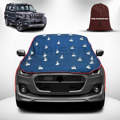 Image of WALSER Spike Car Cover for Mahindra Scorpio Classic | Anti-Climb Nail Guard for Dogs & Monkeys | Protects Bonnet, Roof & Dicky | UV, Dust & Snow Protection | Spike Cover with 4 Adjustable Hook
