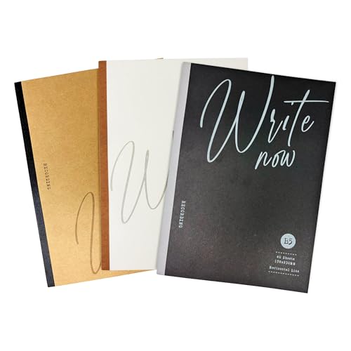 Image of B5 Notebook Set | 25 x 17.6cm - 3 Notebook Combo | 100 GSM, 40 Ruled Grid Pages Each | Durable Binding Pages for Office, College, School, Journaling, Meeting & More