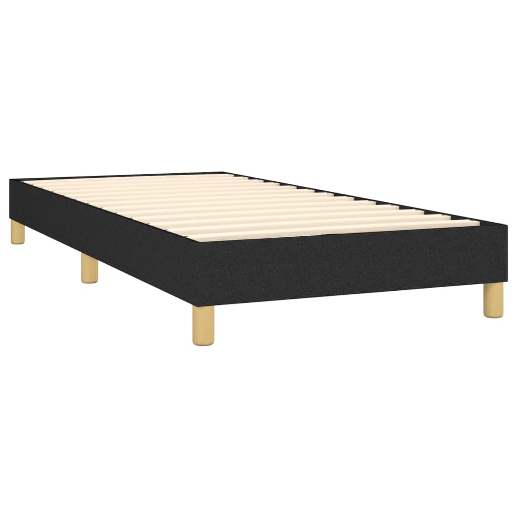 Atmungsaktiver Stoff mit Taschenfederkernmatratze für erholsamen Schlaf | Boxspringbett mit Matratze Schwarz 80x200 cm Stoff Topper Taschenfederkern Bett mit Lattenrost