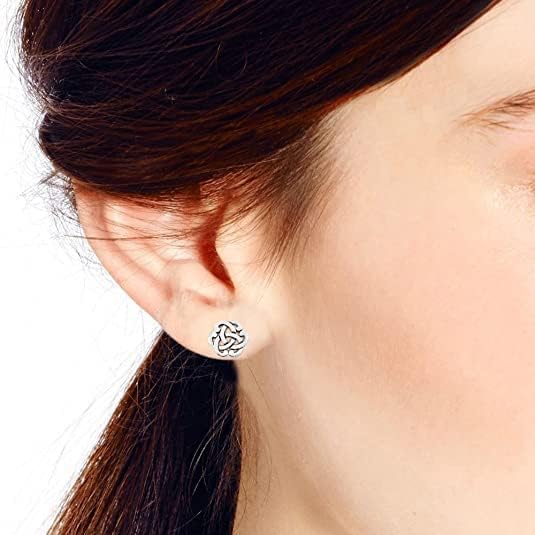ICYROSE 925 Sterling Silver Infinity Celtic Knot Stud Earrings (Nickel Free) (10mm Round)