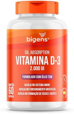 Vitamina D3 2000ui 60 Capsulas Gel Em Óleo Tcm (mct) Bigens