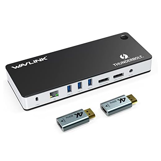 WAVLINK Thunderbolt 3 Dock to Single 8K & Dual 4K Display, USB C Docking Station Dual Monitor with PD 87W, 2X HDMI/DP1.4, 2X USB 3.1, 2X USB 3.0, Gigabit Ethernet, Audio for Windows and Mac