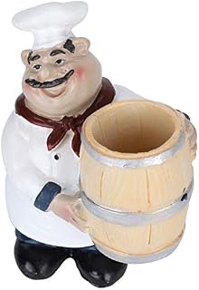 French Chef Holding Crock French Chef Pierre Decorative Toothpick Holder Figurine Kitchen Decor Chef Figurine for Kitchen Home Decor