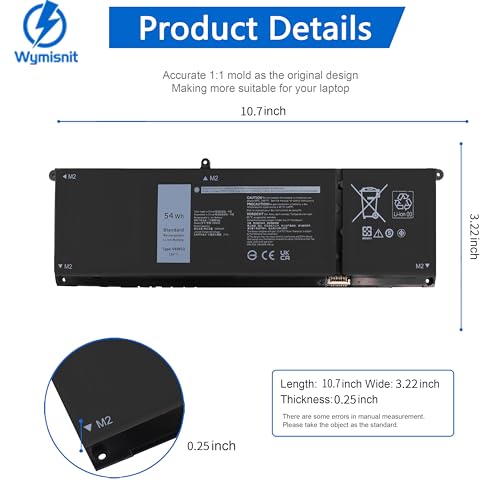 Image of 54Wh V6W33 Laptop Battery Replacement for Dell Inspiron 5310 5320 5330 5410 5418 5510 5515 5518 5625 5630 5635 3510 3511 3515 Latitude 3320 3330 3420 3520 Vostro 3515 3525 5620 5625 TN70C