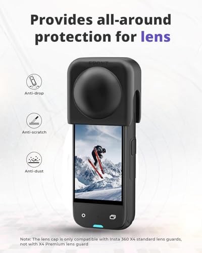 Image of M.G.R.J Silicone Protective Case for Insta360 X5 / X4 Lens Cap (Black)