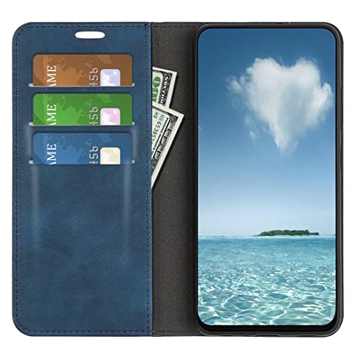 COQUE case for Motorola Moto G84 Shell,Slim Ultra-Thin Leather Flip Cover with Card Slot Leather Phone Case for Motorola Moto G84-Blue - Image 4