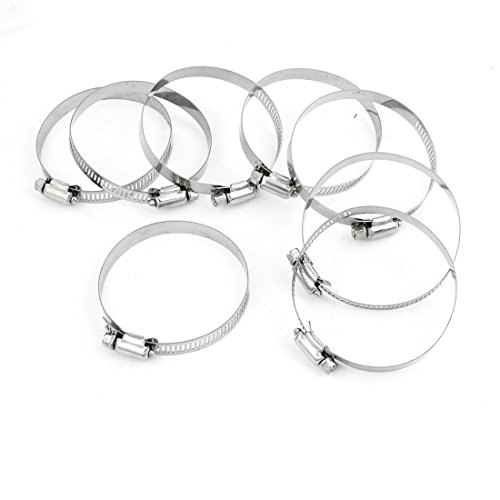 Aexit 8 Pcs Clamps Stainless Steel 52mm to 76mm Hose Pipe Clamps Strap Clamps Clips Fastener