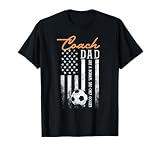 Soccer Coach Dad Like A Normal Dad Only Cooler USA Flag T-Shirt
