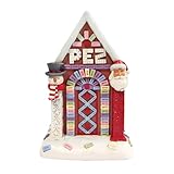 Enesco PEZ by Jim Shore Collection PEZ Candy Christmas House Snowman and Santa Figurine- Stone Resin Hand Crafted Painted Figurines Christmas Village Houses Accessory Home Decor, 6.125 Inch