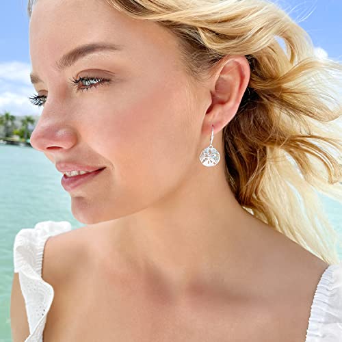 925 Sterling Silver Sand Dollar Beach Earrings, Sterling Silver Dangle Earrings for Women, Reliable Leverback Closure - Image 3