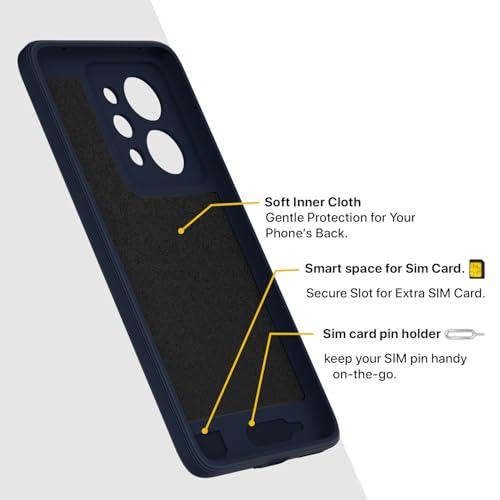 Image of Amazon Basics Back Cover for Realme P4 Power 5G Soft Matte Silicone with Camera Protection | Mag-Safe Logo (Not Mag-Safe Compatible) | Shockproof Slim Fit Bumper Case (Blue)