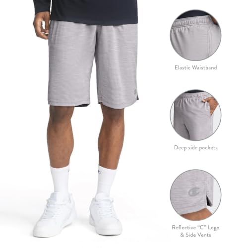 Champion Men's Sport Shorts, Standard Fit, 10 Inch Inseam, Lightweight Fabric, Moisture-Wicking, Available in Regular and Big & Tall, Navy, XX-Large - image 7