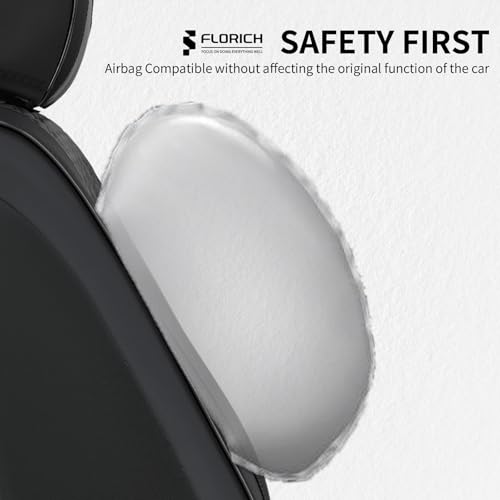 Image of FLORICH Leather Cars Seat Covers Automotive Seat Cover Front Pair Waterproof Seat Covers for Car Vehicle Seat Cushion Protector Universal Fit for Most Cars Trucks SUVs, Black